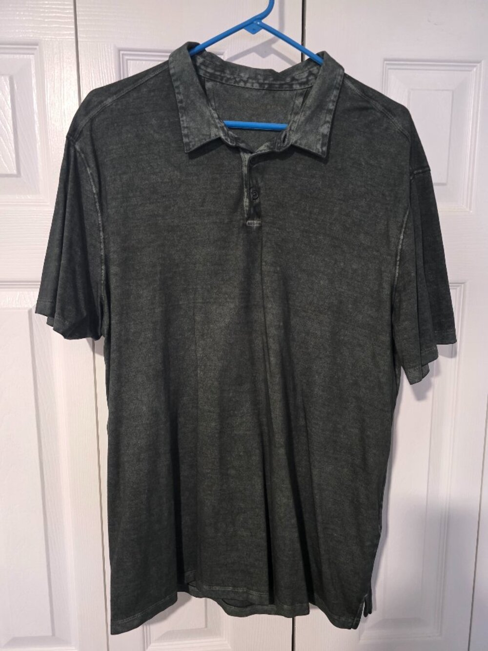 John Varvatos Star USA Men’s XL Charcoal Black Washed Polo Shirt
